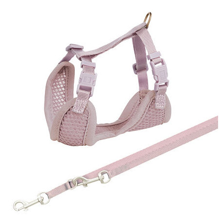 JUNIOR SOFT postroj s vodítkem pro štěňata, S-M: 26-34 cm, 2 m, šeříková