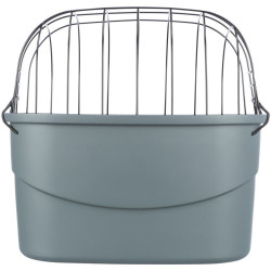 Plastová přepravka s drátěným víkem na kolo (řidítka), 42 x 39 x 30 cm, šedá (do 5 kg)