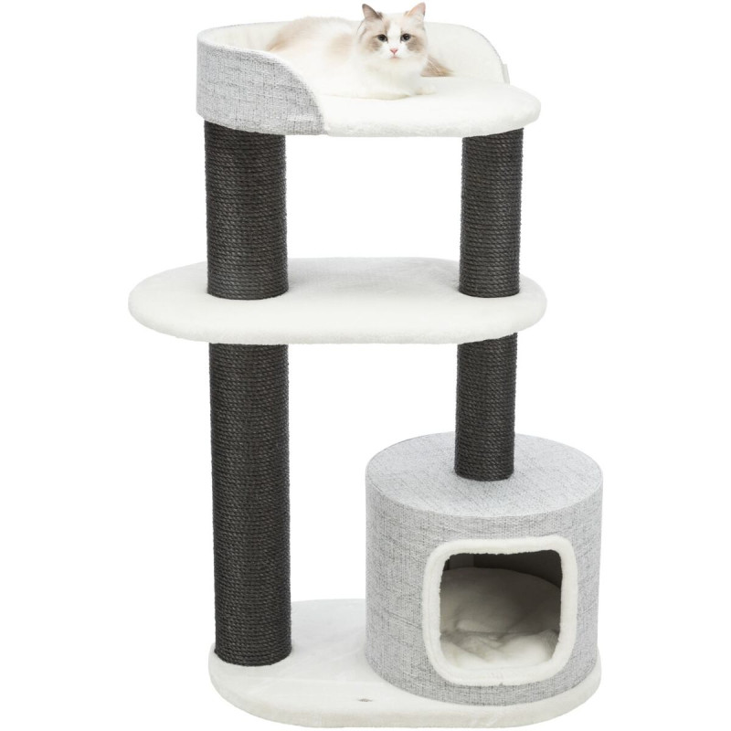 XXL škrabadlo CARA, 2 patra, kukaň, 128 cm, bílá/hnědá