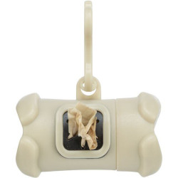 Plastový zásobník na sáčky na trus, tvar KOST, včetně 1 role 15 ks