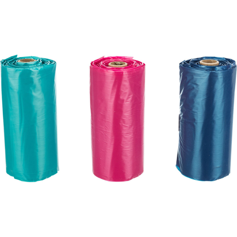 Náhradní barevné sáčky na trus M s ušima 3 role á 15 ks