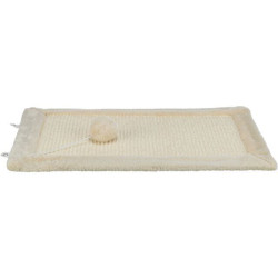 Škrábací deska s míčkem 55 x 35 cm, na zem/stěnu, sisal/plyš, béžová