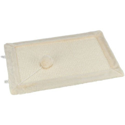 Škrábací deska s míčkem 55 x 35 cm, na zem/stěnu, sisal/plyš, béžová