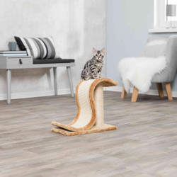 Škrábací vlna s podestou a válcem 25x39x44cm - hnědá