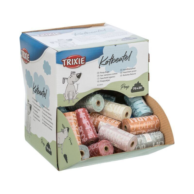 Sáčky na exkrementy, 70 ks roliček v boxu, různé barvy