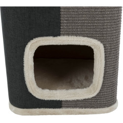 Cat Tower JORGE s odpočívadlem,šedá s béžovou kožešinou 78cm