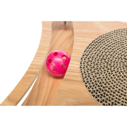 Škrábadlo v dřevěném rámu, s hračkami, 35 × 4 × 35 cm