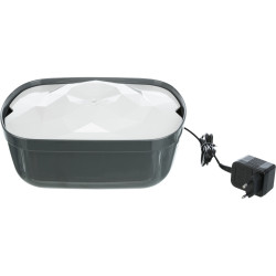 Pítko fontána Polygon, melamin/silikon, 2.5 l/ 28 × 11 × 22 cm, šedá/bílá (RP 7,40 Kč)