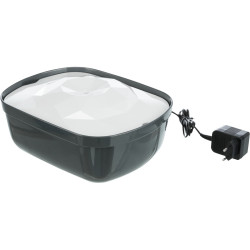 Pítko fontána Polygon, melamin/silikon, 2.5 l/ 28 × 11 × 22 cm, šedá/bílá (RP 7,40 Kč)