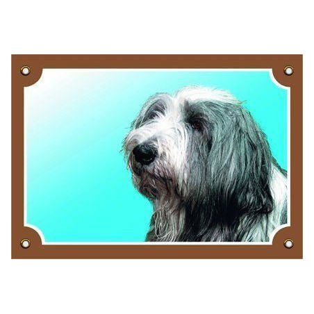 Barevná cedulka Pozor pes, Bearded kolie