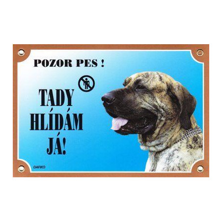 Barevná cedulka Pozor pes, Brazilská fila