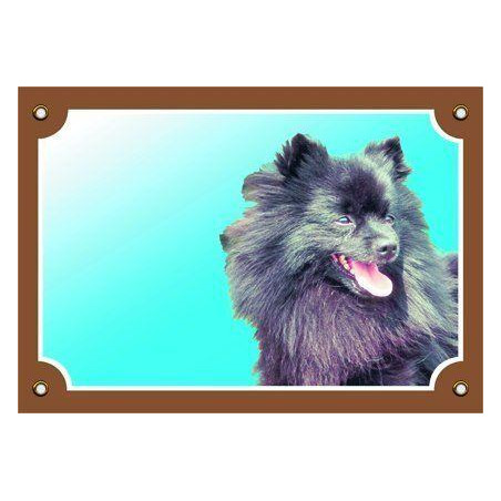 Barevná cedulka Pozor pes, Černý špic