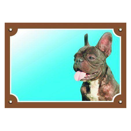 Barevná cedulka Pozor pes, Francouzský buldoček tmavý