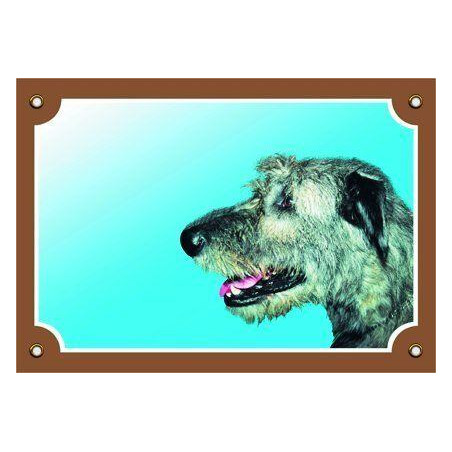 Barevná cedulka Pozor pes, Irský vlkodav