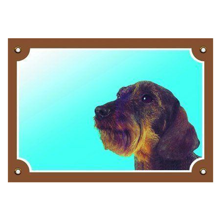 Barevná cedulka Pozor pes, Jezevčík hrubosrstý