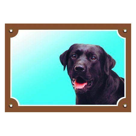 Barevná cedulka Pozor pes, Labrador černý