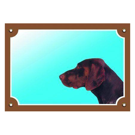 Barevná cedulka Pozor pes, Německý ohař hnědý