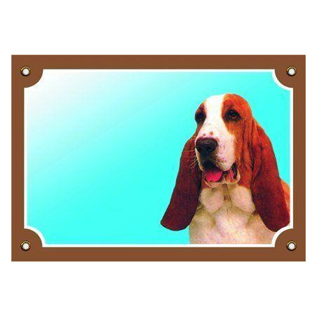 Barevná cedulka Pozor pes, Baset