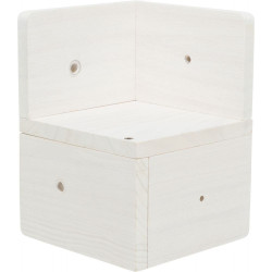 Lezecký prvek 3 - rohový díl, 16 x 21 x 16 cm, dřevo, bílá