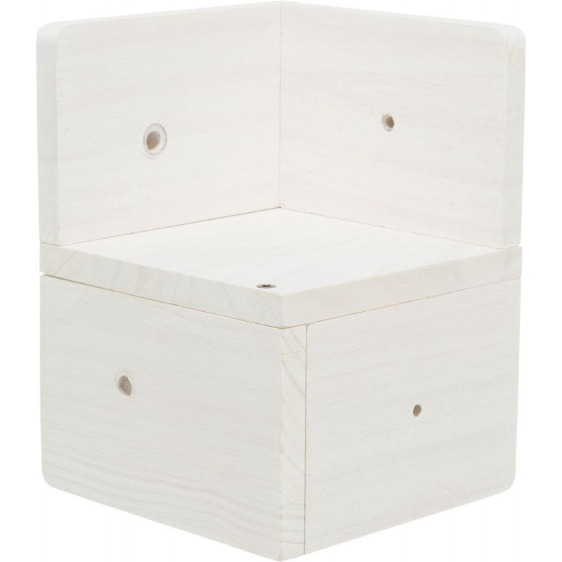 Lezecký prvek 3 - rohový díl, 16 x 21 x 16 cm, dřevo, bílá