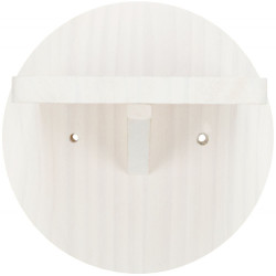 Schůdek, prvek na stěnu, ø 19 × 22 cm, borové dřevo, bílá