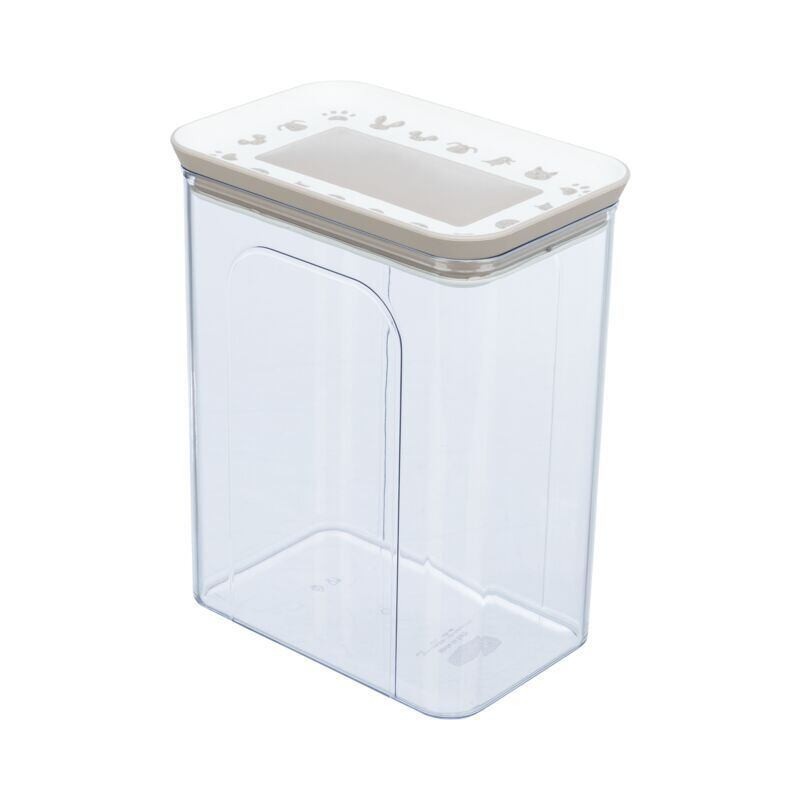 Plastová dóza na krmivo / pamlsky, 2,2 l / 15x14x19cm, transparentní