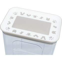 Plastová dóza na krmivo / pamlsky, 2,2 l / 15x14x19cm, transparentní