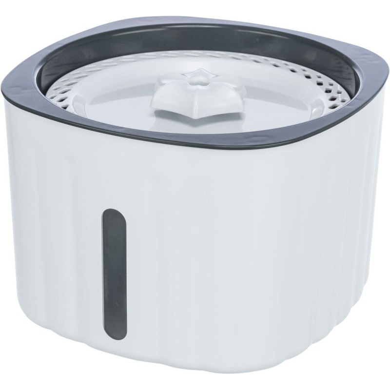 Pítko / fontánka FLOWER, 2 l/18,5 × 13 × 18,5 cm, plast, bílá/šedá (RP 2,90 Kč)