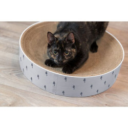 LILLY kulatý škrabací pelech s catnipem, ø 45 × 10 cm, karton, šedá