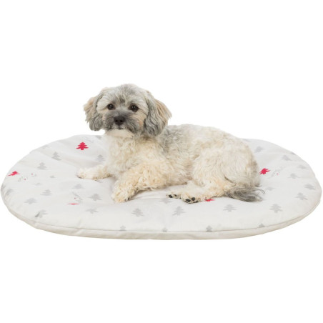 Xmas cushion NIVIA, vánoční polštář oválný, 70 x 47 cm, krémový