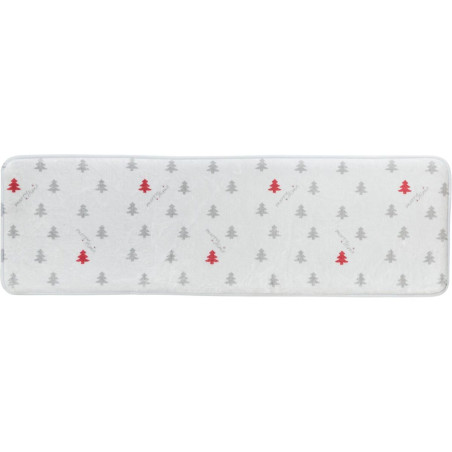 Xmas NIVIA mat, vánoční plyšová podložka na parapet, 90 x 28 cm, krémová