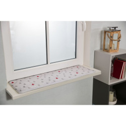 Xmas NIVIA mat, vánoční plyšová podložka na parapet, 90 x 28 cm, krémová