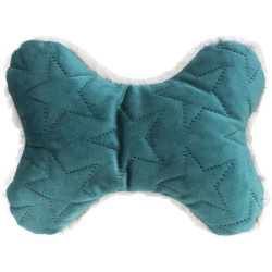 Xmas Bone - kost, hračka pro psy, 20 cm, samet/plyš, berry/petrolejová