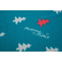 Vánoční deka NIVIA 150 x100 cm, fleece, šedá/berry/petrolejová