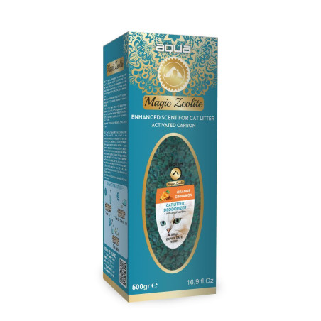 AQUA Magic Zeolite ORANGE & CINNAMON - granulovaný deodorant pro kočičí WC, 500 g
