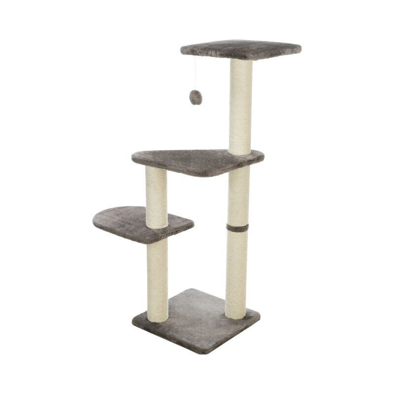 Škrabadlo ALTEA, 3 podesty, 117 cm / ø 9 cm, platinově šedá