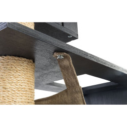 BE NORDIC škrabadlo FREIA, 123 cm, 2 x kukaň, hammock, antracit/písek