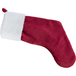 Xmas STOCKING - vánoční ponožka, 47 cm, plyš, červená/bílá