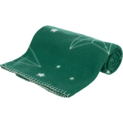 Xmas vánoční fleecová deka LUCIANO, 100 x 70 cm, mix barev (červená, písková, zelená)