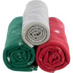 Xmas vánoční fleecová deka LUCIANO, 150 x 100 cm, mix barev (červená, písková, zelená)