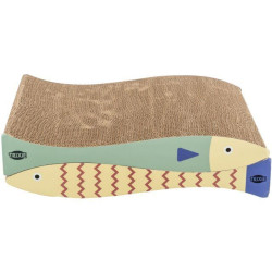 Škrabací karton "ryba", catnip, 2 ks, 40 x 30 x 11 cm, mátová/krémová