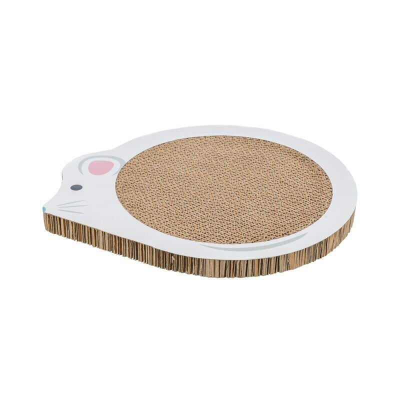 JUNIOR škrabací karton "myš", catnip, 35 x 2,5 x 29,5 cm, bílá