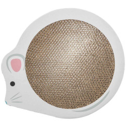 JUNIOR škrabací karton "myš", catnip, 35 x 2,5 x 29,5 cm, bílá