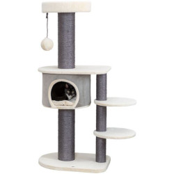 Škrabadlo MARCELLO, 140 cm, 4 podesty, kukaň, míč, krémová/šedá