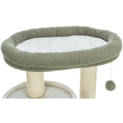 Škrabadlo DANTE, 86 cm, válcová kukaň, 2 lůžka, míček, bílá/khaki/šedá