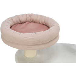 Škrabadlo ISABELLA, 70 cm, oválná základna, 2 patra, tunel, lůžko, bílá/antická růžová