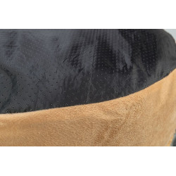 Xmas Cushion Moose - vánoční kulatý polštář sob, 60 cm, fleece/plyš, světlehnědá