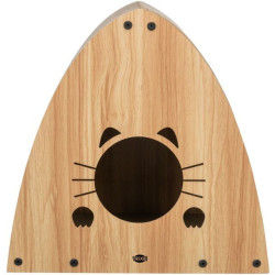 Škrabací domek s catnipem, 48 x 48 x 28 cm, světlešedá