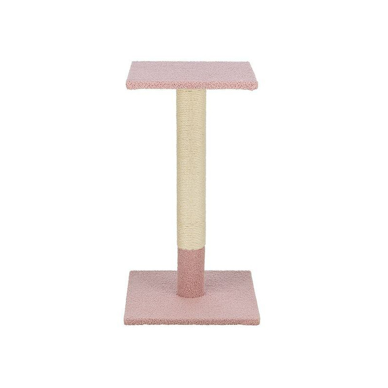 Škrabací sloupek BEANA, 69 cm, teddy plyš, starorůžová - LIMITOVANÁ NABÍDKA