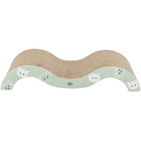 MIMI škrábací karton vlna 50 x 9 x 23 cm, s catnipem, šalvějová/šedá - LIMITOVANÁ NABÍDKA